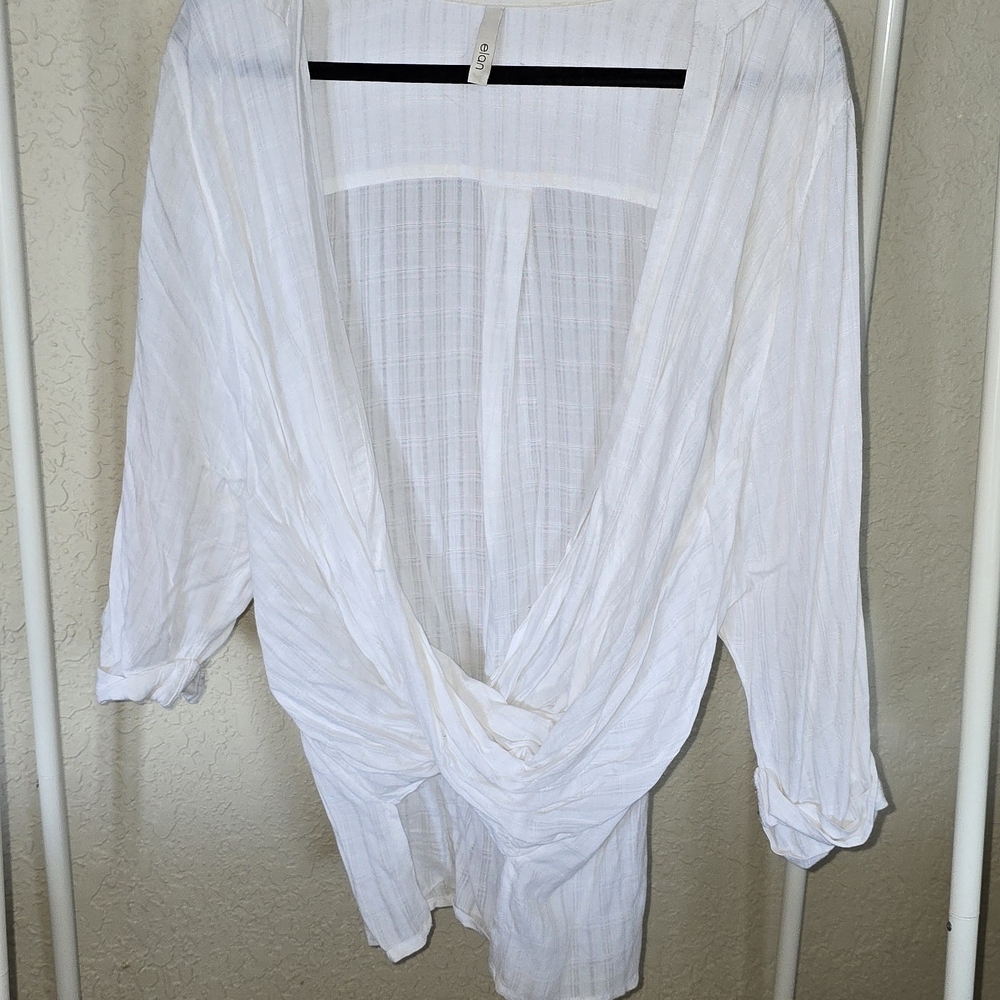 White Draped Blouse